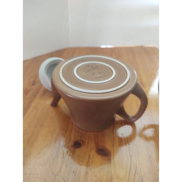 Vintage Ceramic Teapot with ivy leaf lid design, 1960s Oven King Italy - Picture 10 of 14